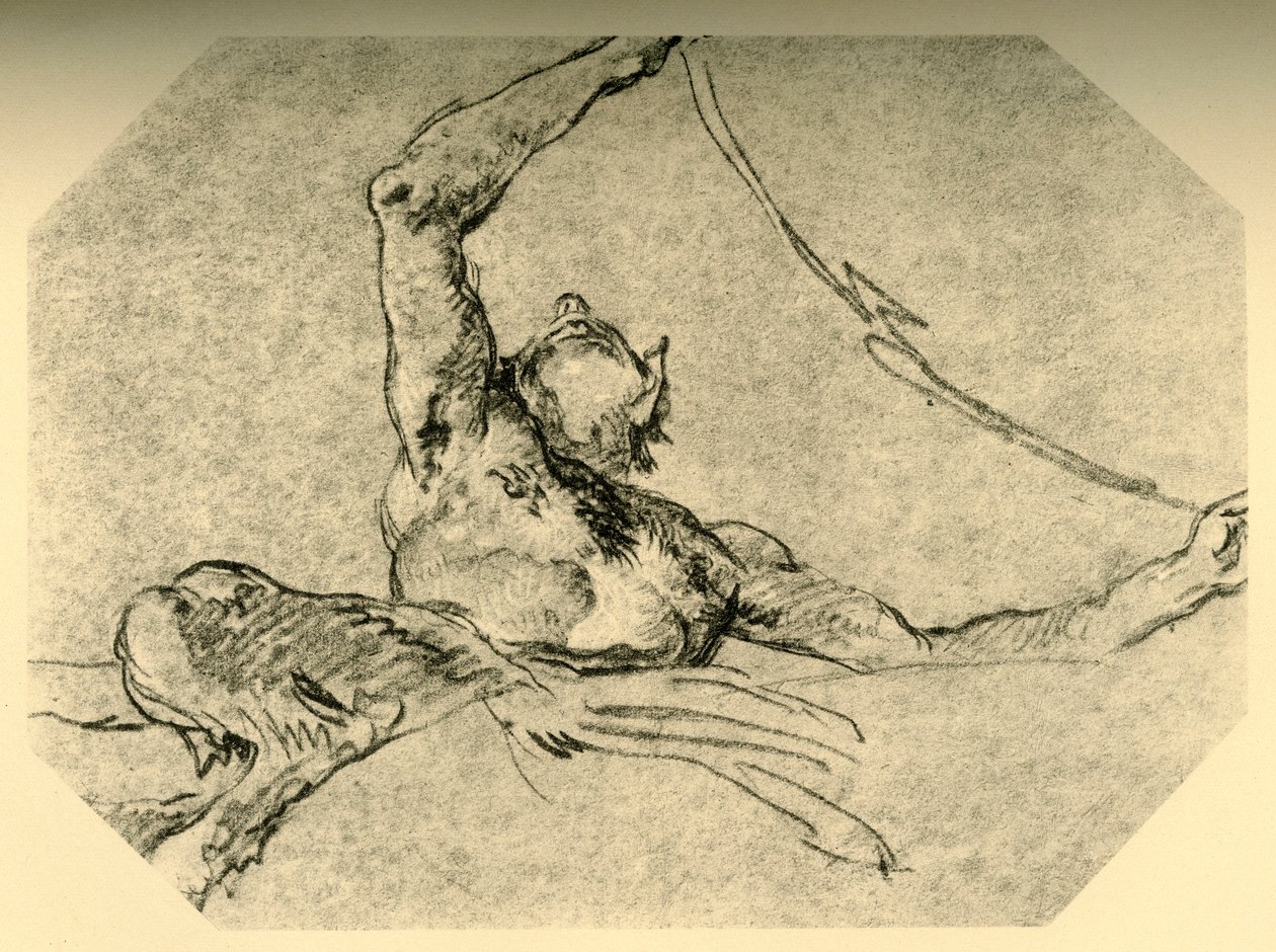 Satyr die een festoen ophoudt, c. 1761, 1928 door Giovanni Battista Tiepolo