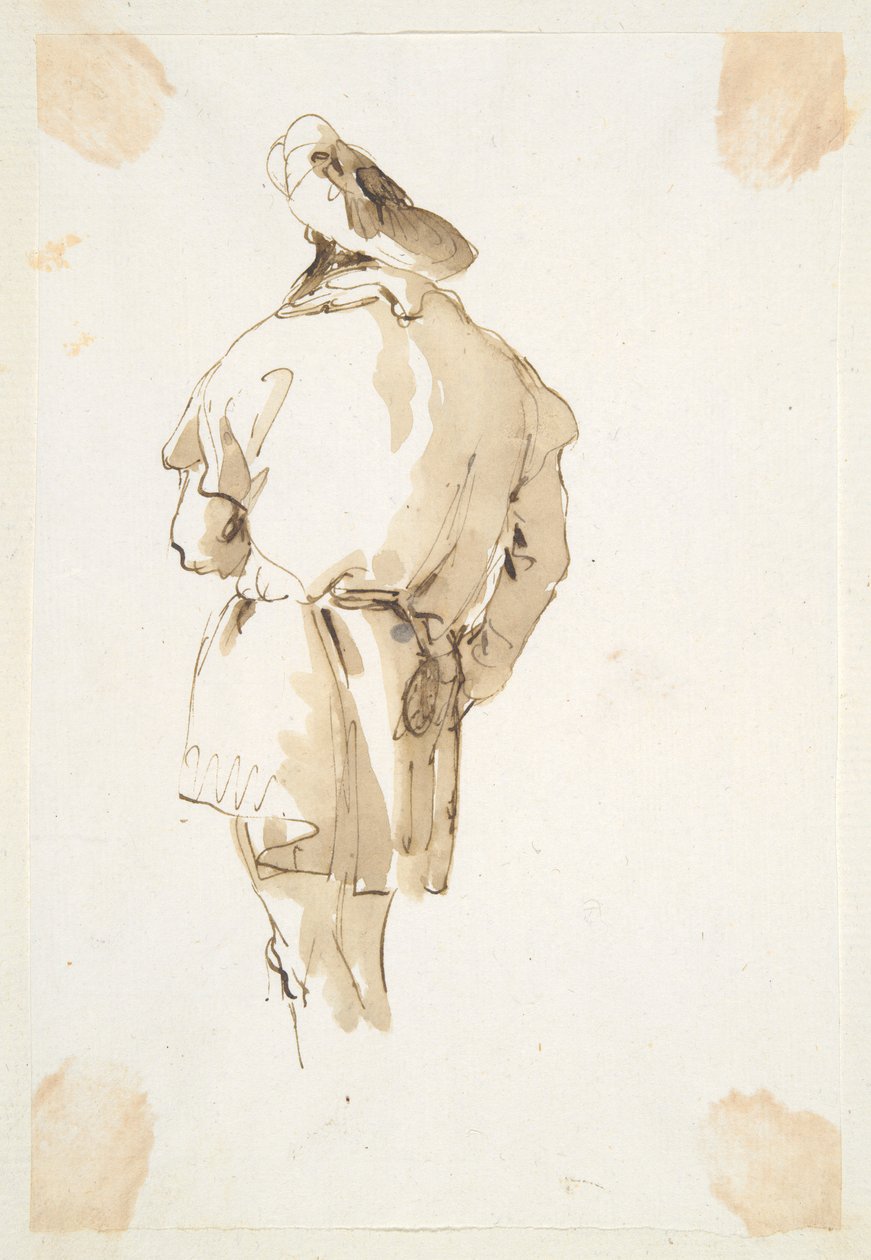 Staande mannelijke figuur gezien van achteren door Giovanni Battista Tiepolo
