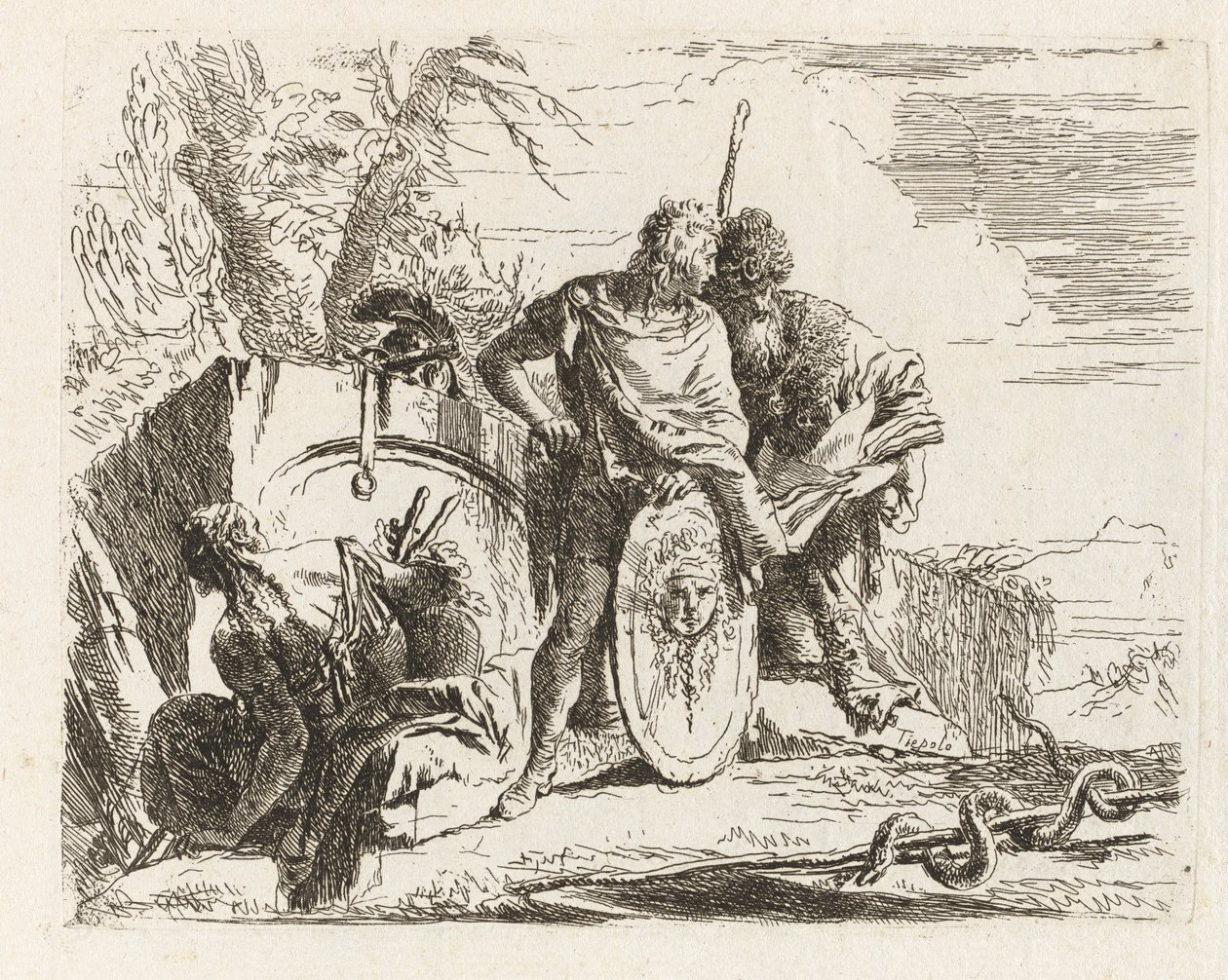 De Astrologer en de Jonge Soldaat, uit Vari capricci door Giovanni Battista Tiepolo