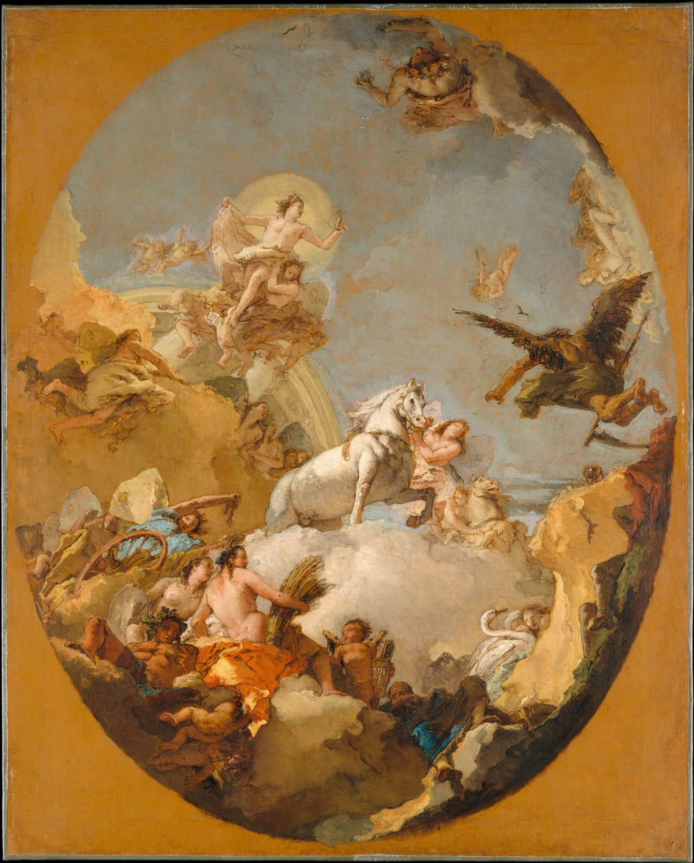Der Wagen der Aurora door Giovanni Battista Tiepolo