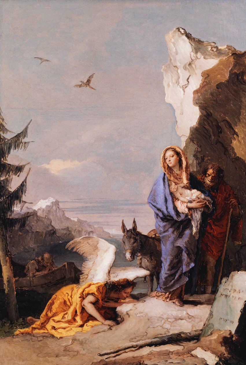 De vlucht naar Egypte door Giovanni Battista Tiepolo