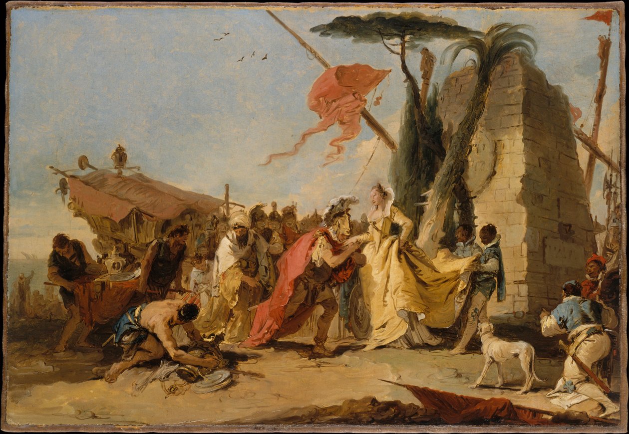 De ontmoeting van Antonius en Cleopatra door Giovanni Battista Tiepolo