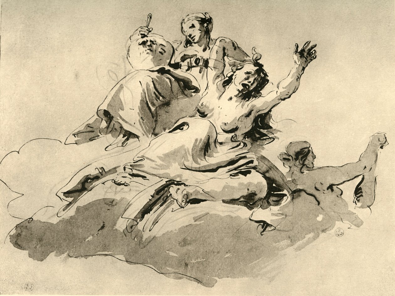 Drie Vrouwen, midden 18e eeuw door Giovanni Battista Tiepolo