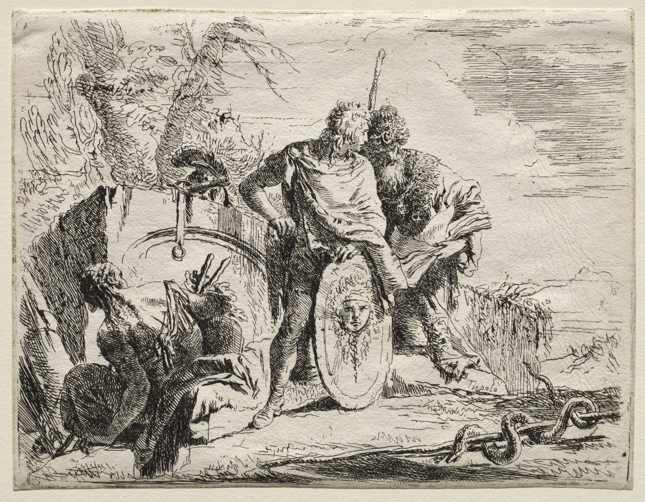 Diverse Caprices: De astroloog en de jonge soldaat door Giovanni Battista Tiepolo