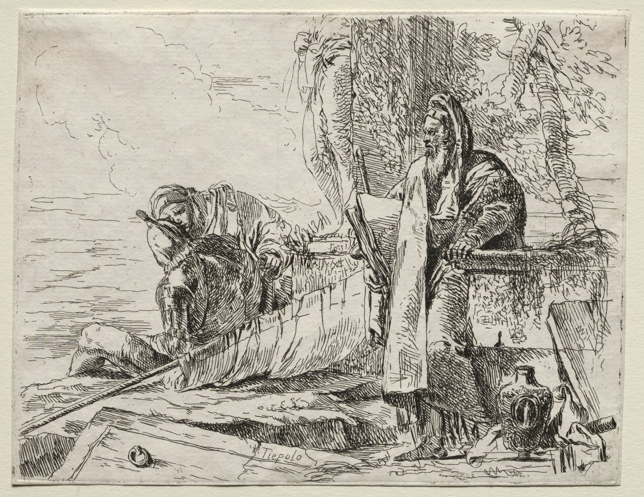 Verschillende Caprices: De Filosoof met een Boek door Giovanni Battista Tiepolo