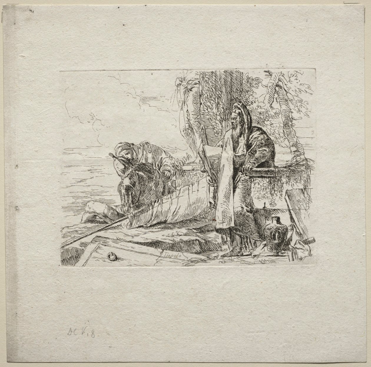 Verschillende Caprices: De Filosoof Staand met Boek, 1785 door Giovanni Battista Tiepolo