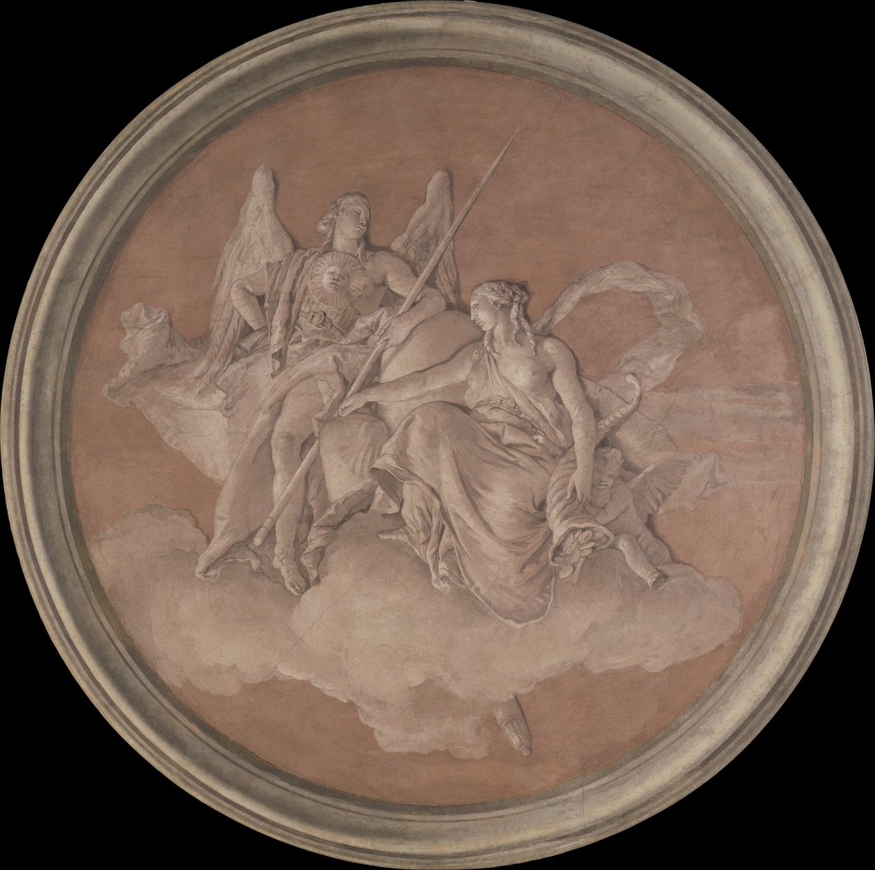 Deugd en overvloed door Giovanni Battista Tiepolo