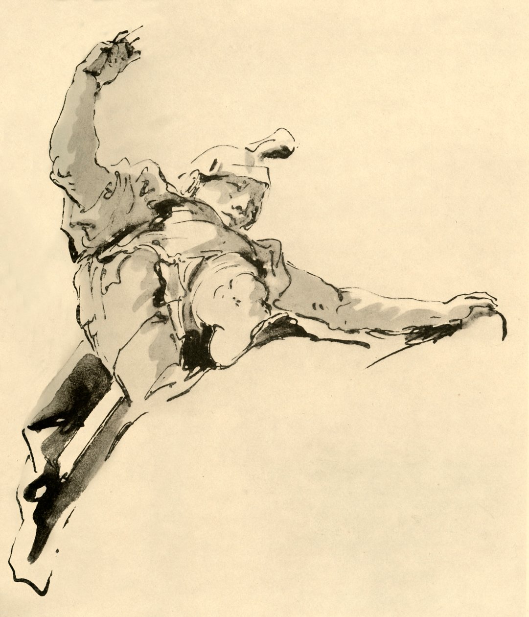 Krijger staande op Wolken door Giovanni-Battista Tiepolo
