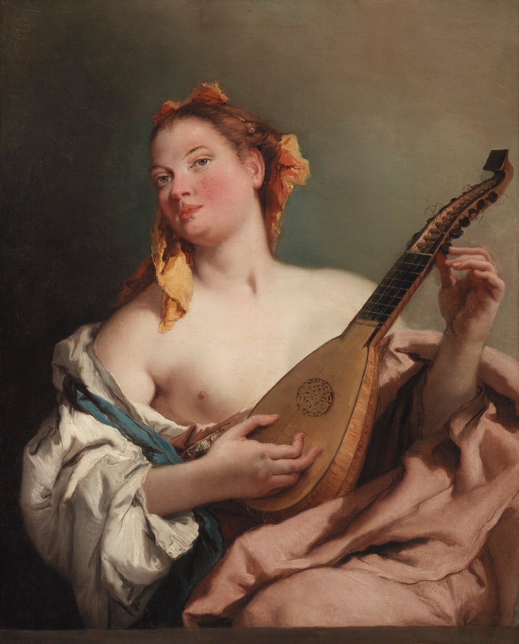 Vrouw met mandoline door Giovanni Battista Tiepolo