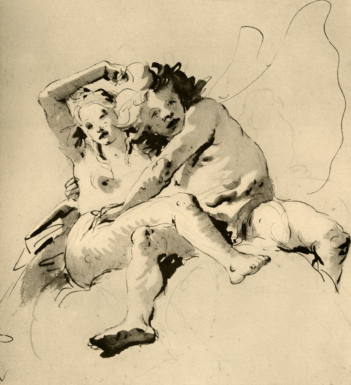 Zephyr en Flora, 1757, 1928 door Giovanni Battista Tiepolo