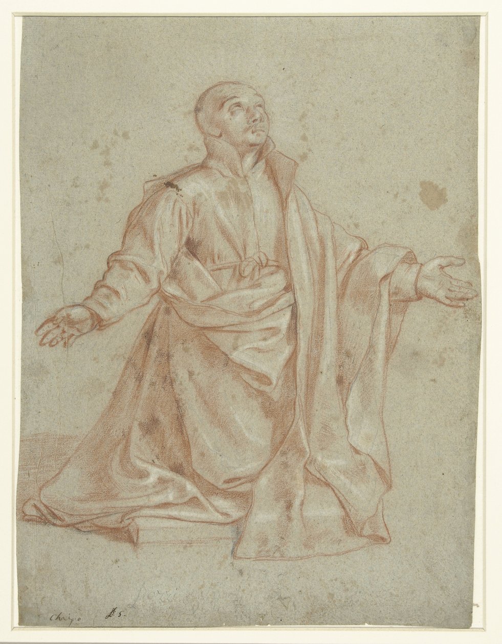 De heilige Ignatius van Loyola, in aanbidding door Giovanni Battista del Cairo