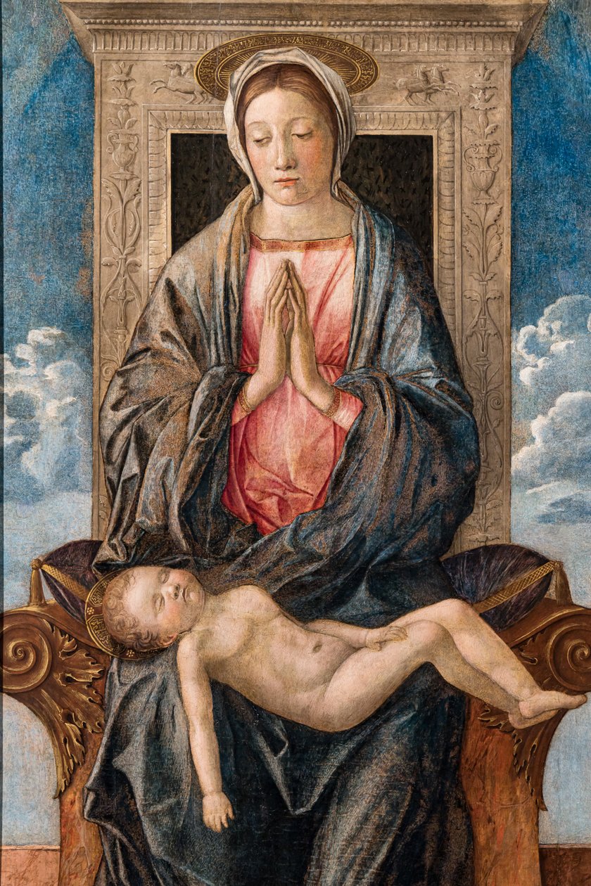 Madonna met slapende baby, door Giovanni Bellini, ca. 1470 door Giovanni Bellini