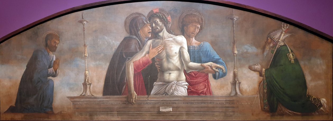De klaagzang met de heiligen Marcus en Nicolaas van Bari door Giovanni Bellini