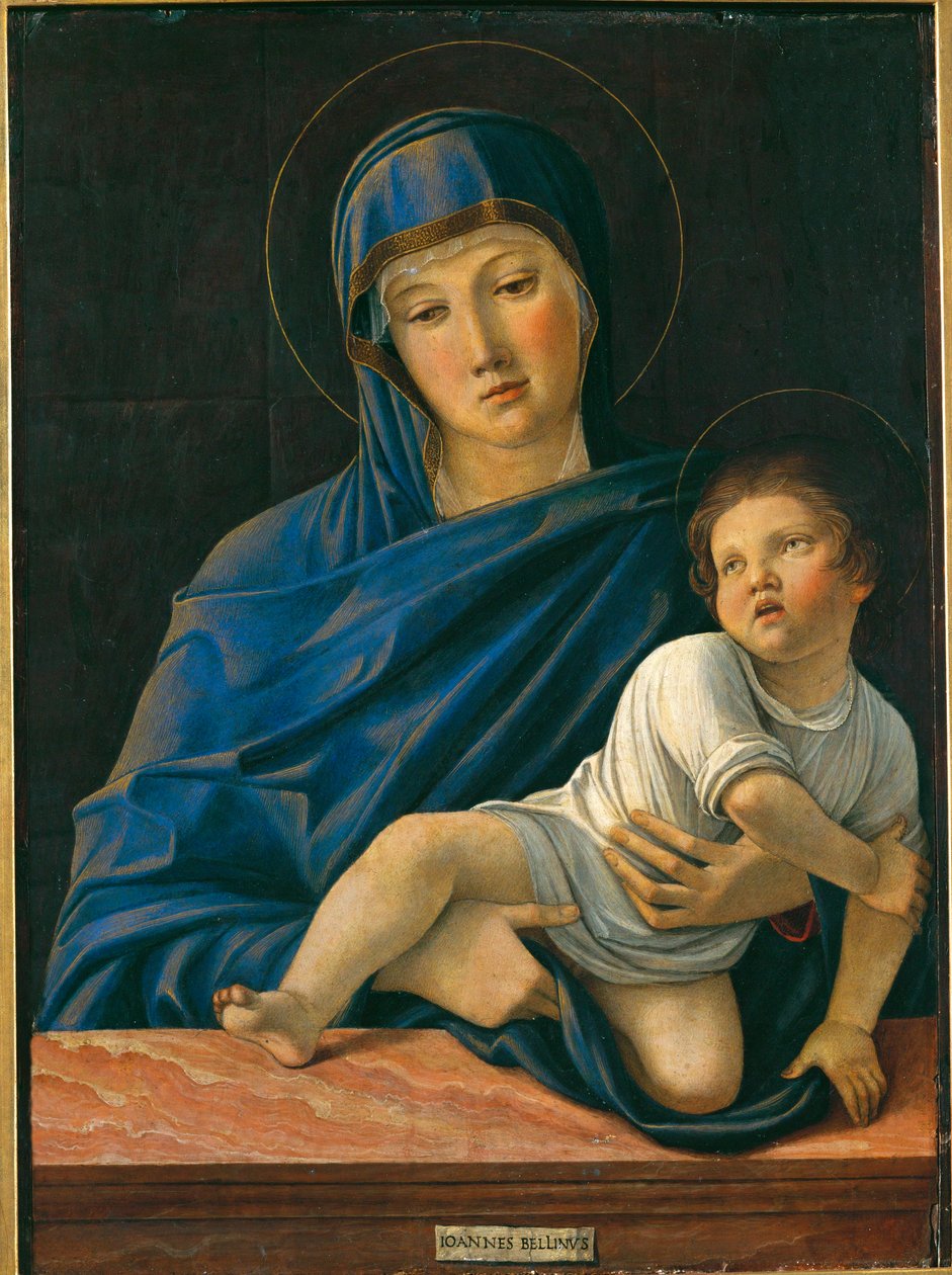 Maagd en kind (schilderij op doek) door Giovanni Bellini