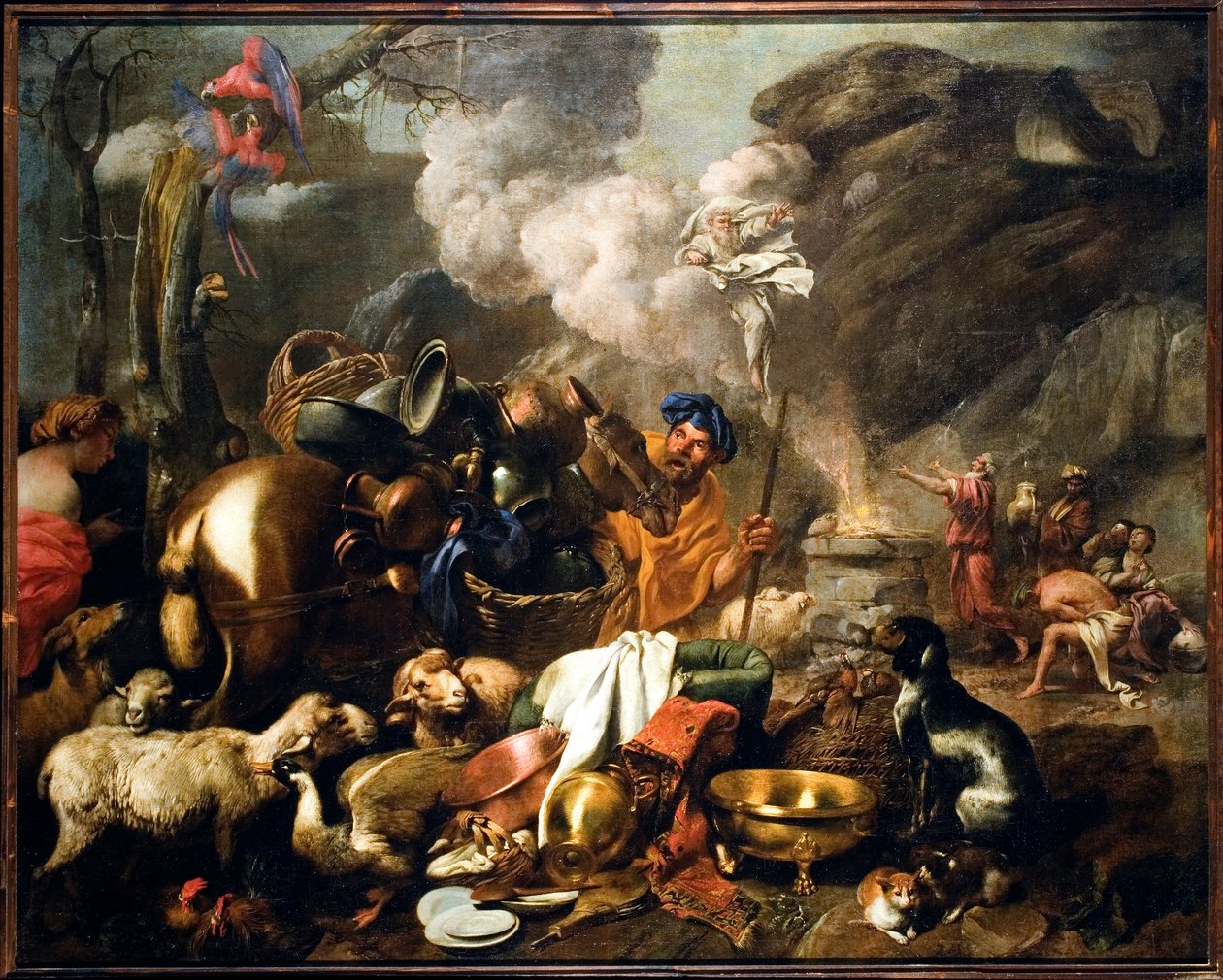 Het offer van Noach na de zondvloed door Giovanni Benedetto Castiglione