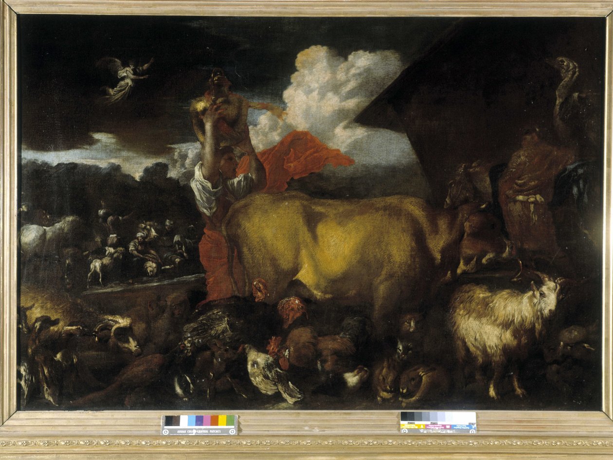 De intocht van de dieren in de ark door Giovanni Benedetto Castiglione
