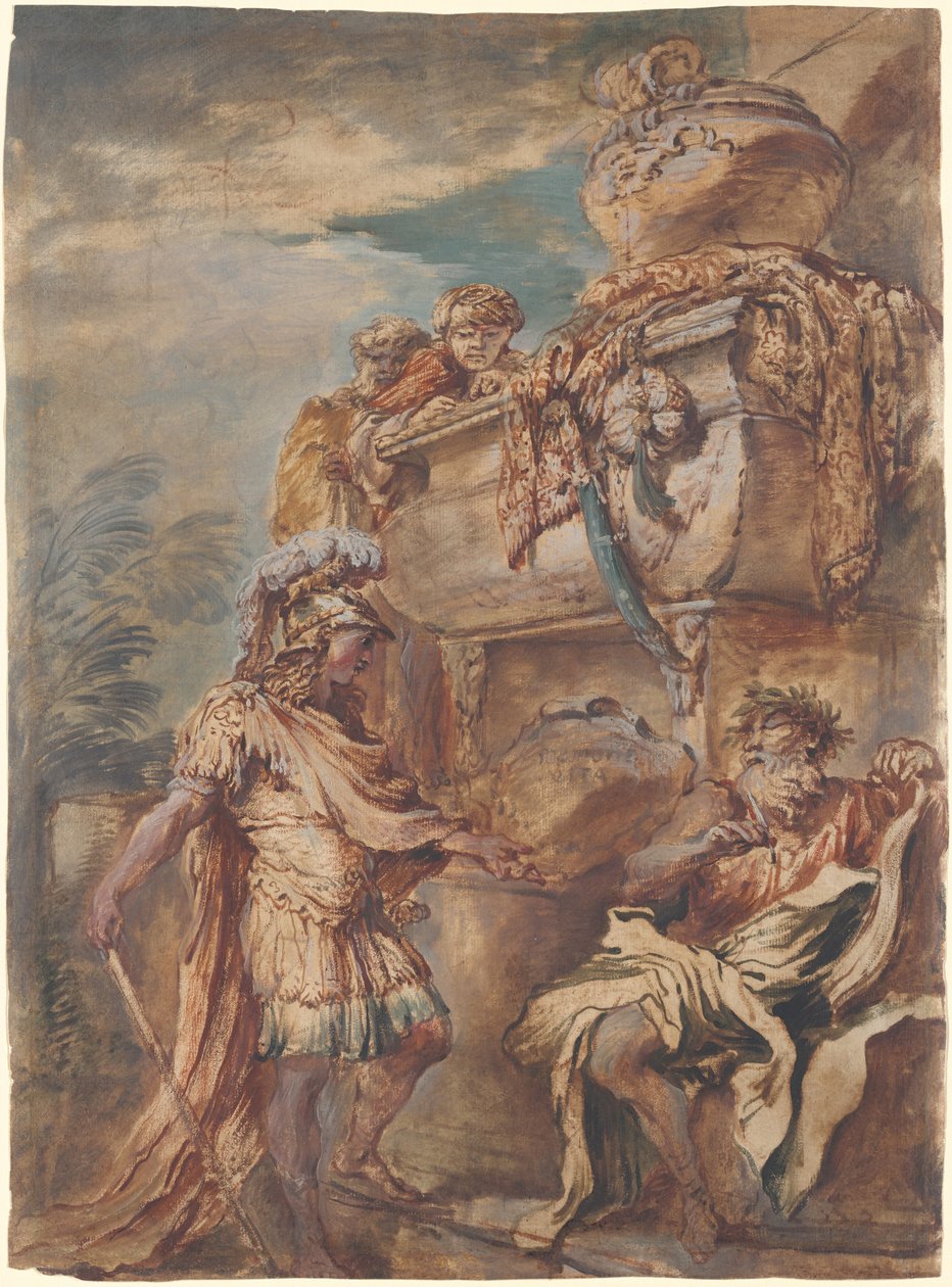 Alexander bij het Graf van Cyrus door Giovanni Benedetto Castiglione