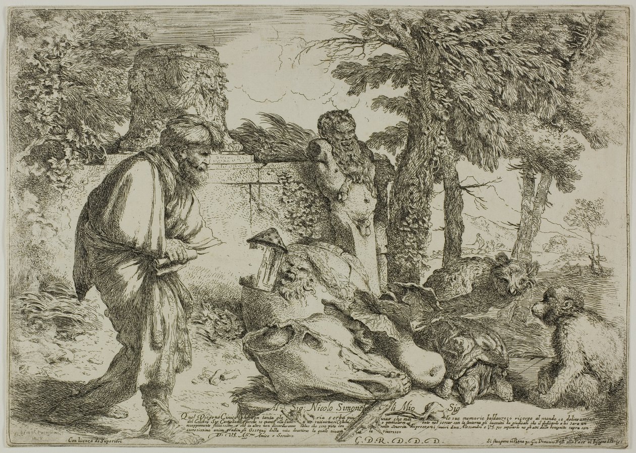 Diogenes op Zoek naar een Eerlijk Man door Giovanni Benedetto Castiglione