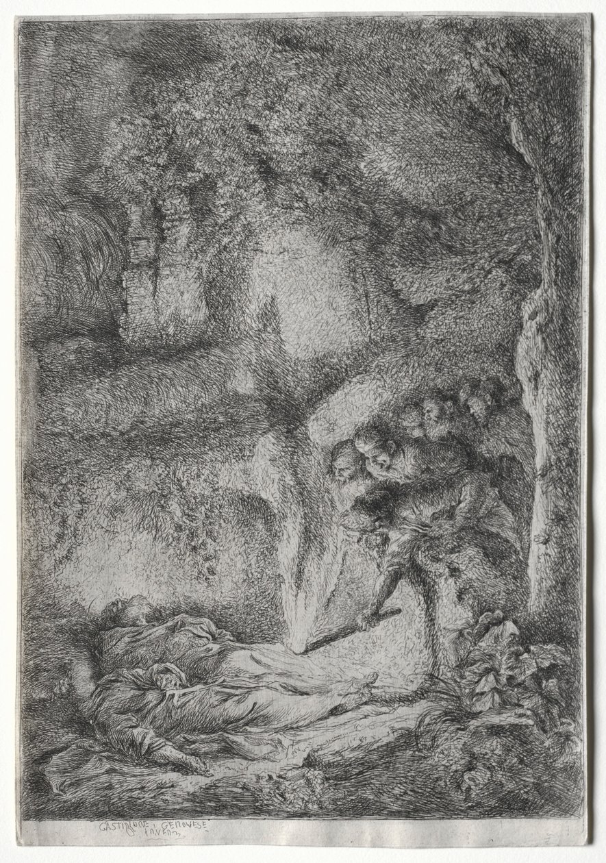 De uitvinding van de lichamen van S. Pierre en S. Paul door Giovanni Benedetto Castiglione