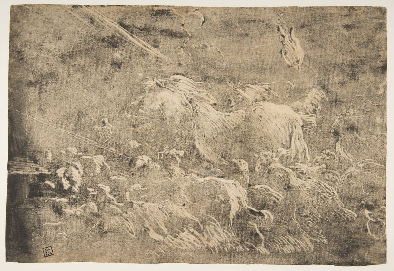Noach en de dieren die de ark binnengaan door Giovanni Benedetto Castiglione
