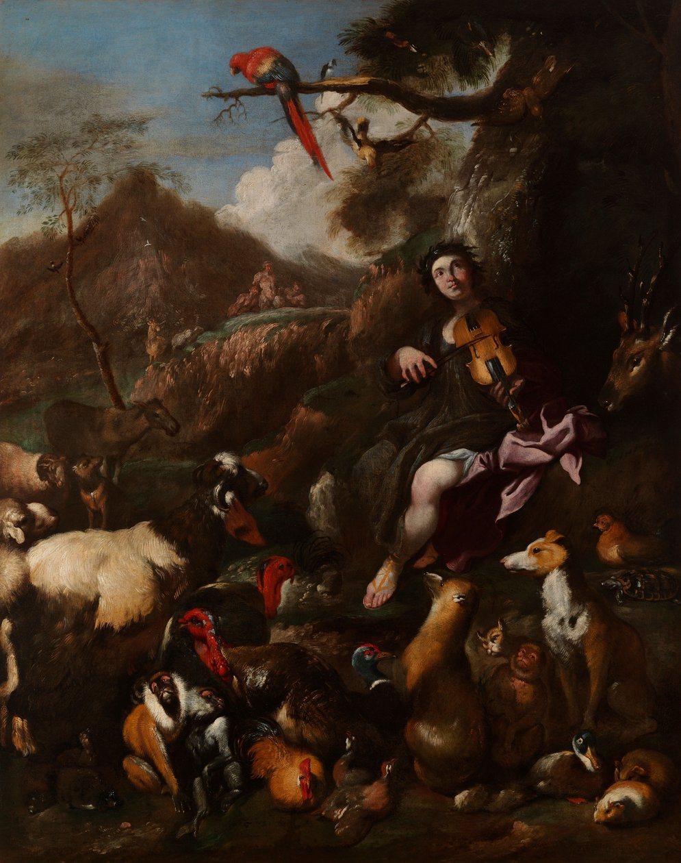 Orpheus zingt voor de dieren door Giovanni Benedetto Castiglione