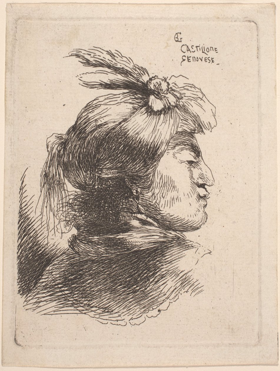 Klein Oriëntaals Hoofd door Giovanni Benedetto Castiglione