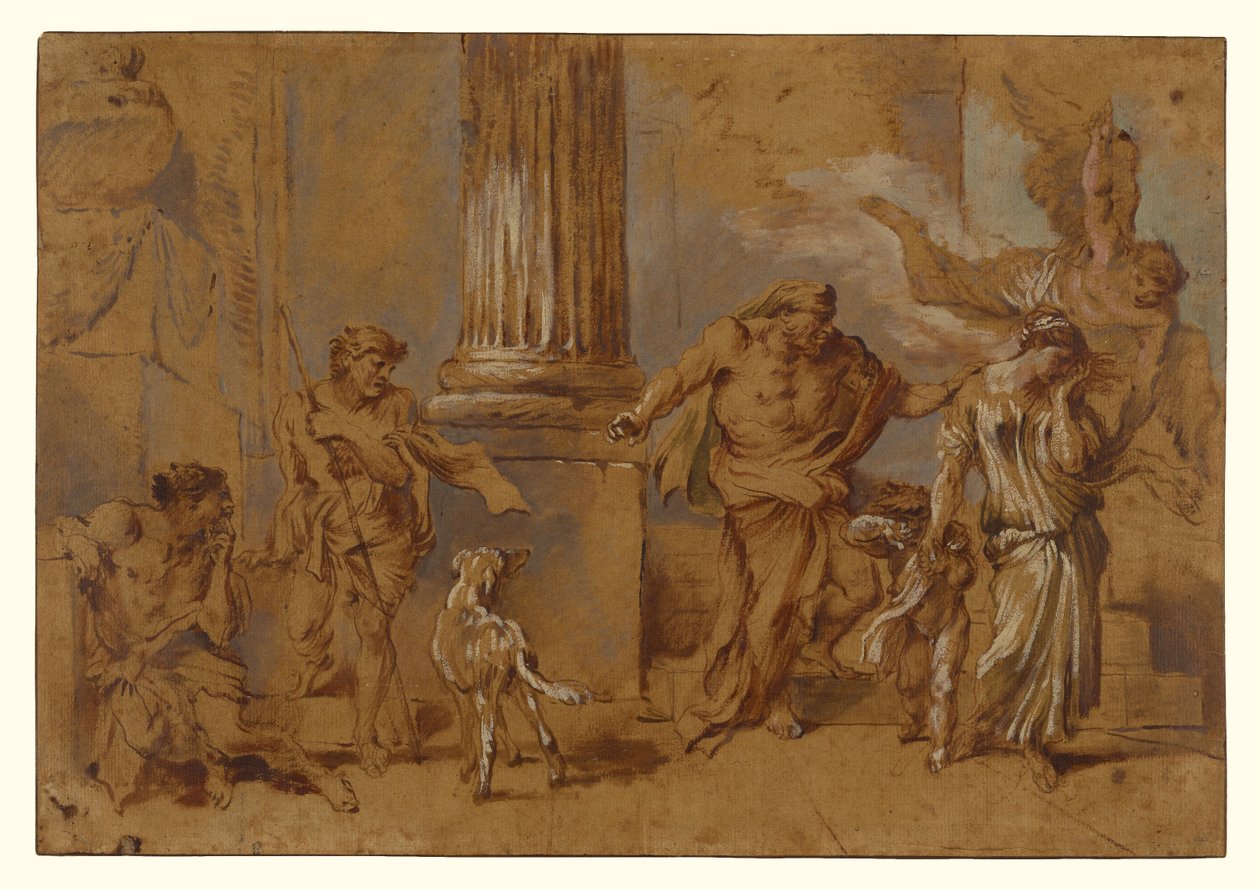 Die Vertreibung der Hagar door Giovanni Benedetto Castiglione