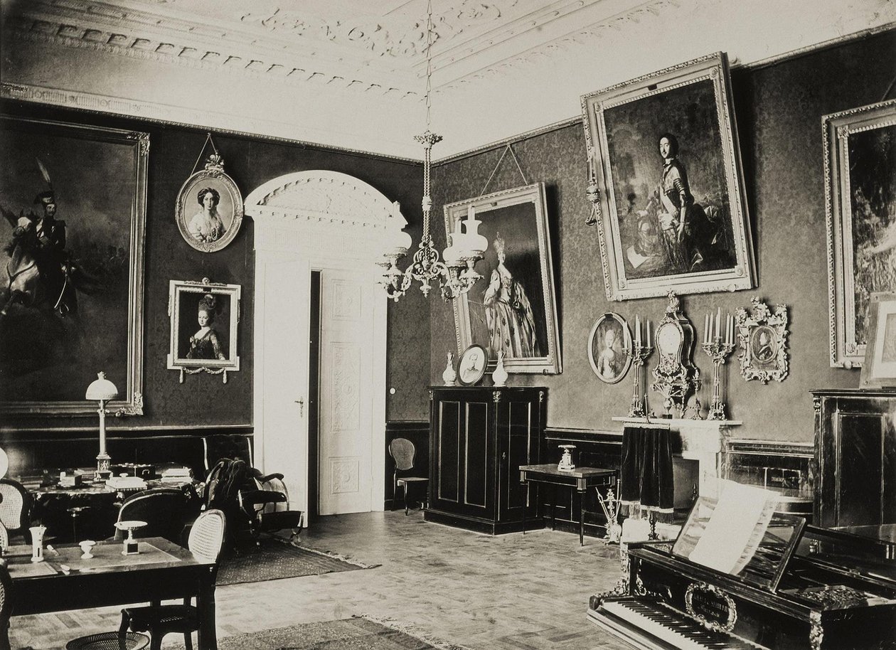 De Paskevich Residentie in Gomel. Rode woonkamer, 1860s door Giovanni Bianchi