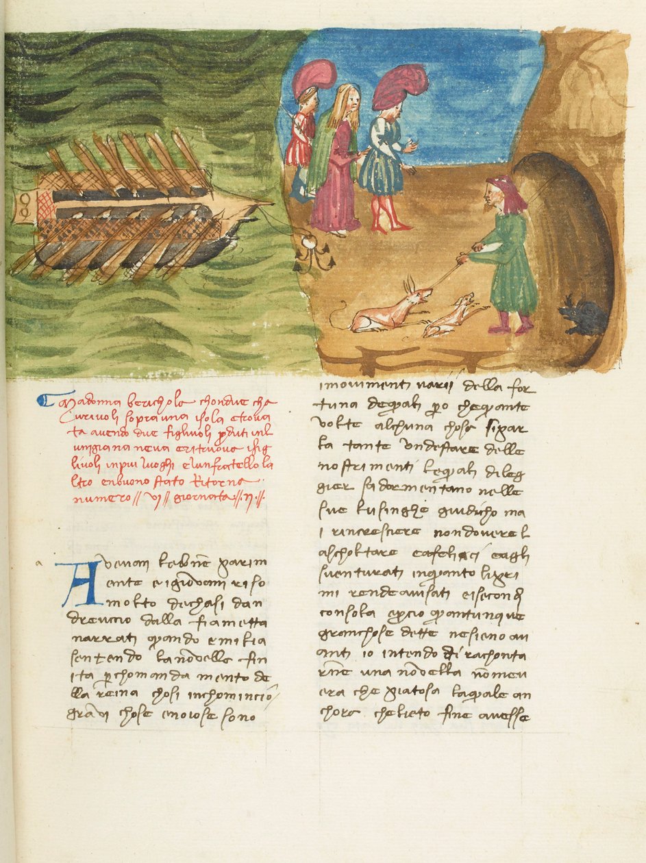 Decameron, Beritola - Corrado II di Villafranca ontdekt Beritola , Tweede dag, kort verhaal 6. door Giovanni Boccaccio