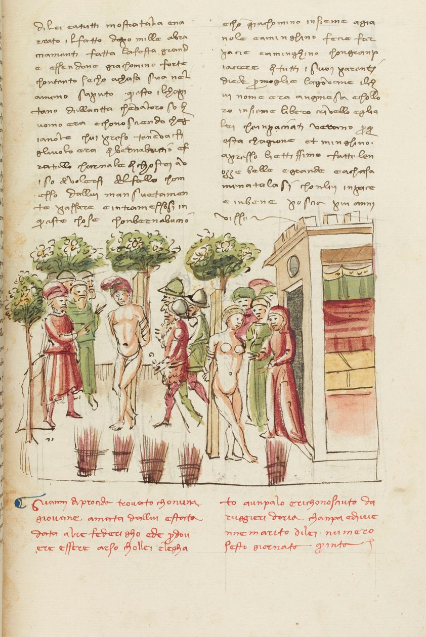 Decameron, De jonge gevangene - Restituta Bolgaro en Giari di Procida aan de schandpaal , Vijfde dag, kort verhaal 6. door Giovanni Boccaccio
