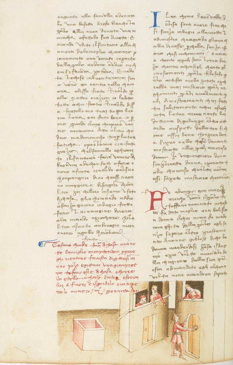 Decameron, La noyée; Tofano à la porte de lui chez, Septième journée, kort verhaal 4. door Giovanni Boccaccio