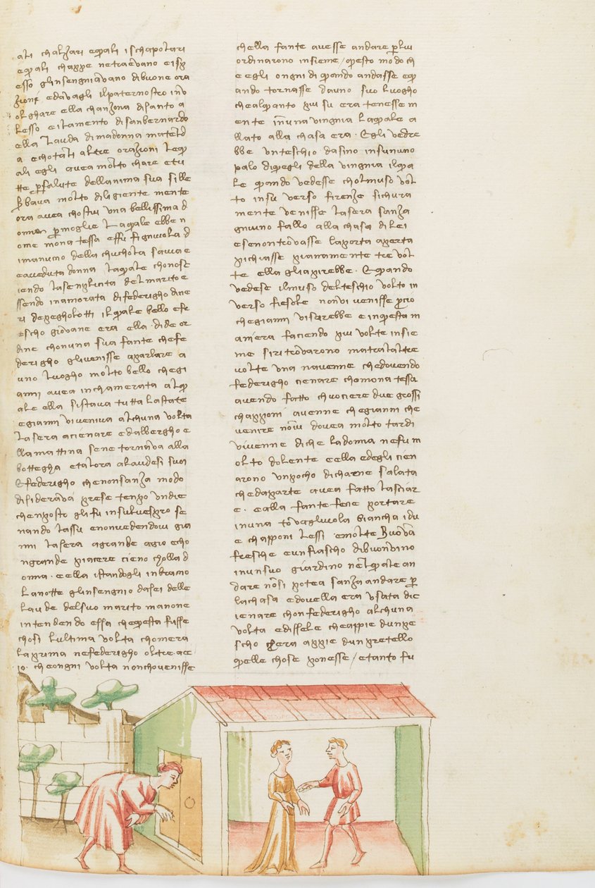 Decameron, The Phantom - Tessa dalla Cuculia mishandelt haar man , Zevende Dag, kort verhaal 1. door Giovanni Boccaccio