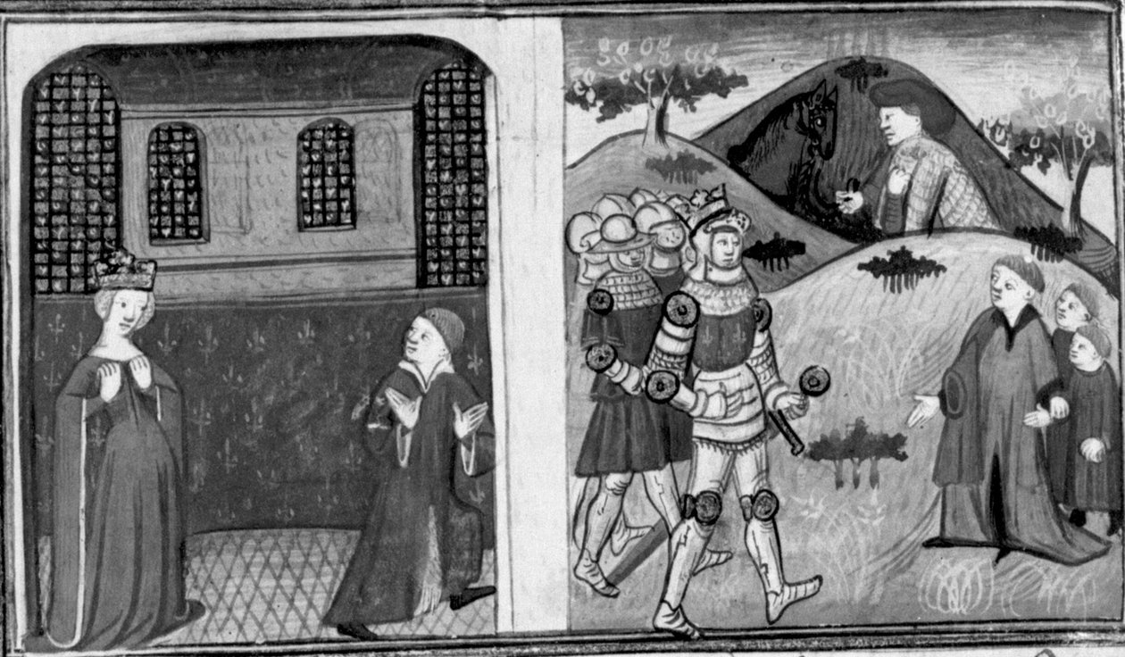 Decameron, De vrouw van de koning van Frankrijk beschuldigt de graaf van Antwerpen; de graaf verzoent zich met de koning. Tweede dag, kort verhaal 8 door Giovanni Boccaccio