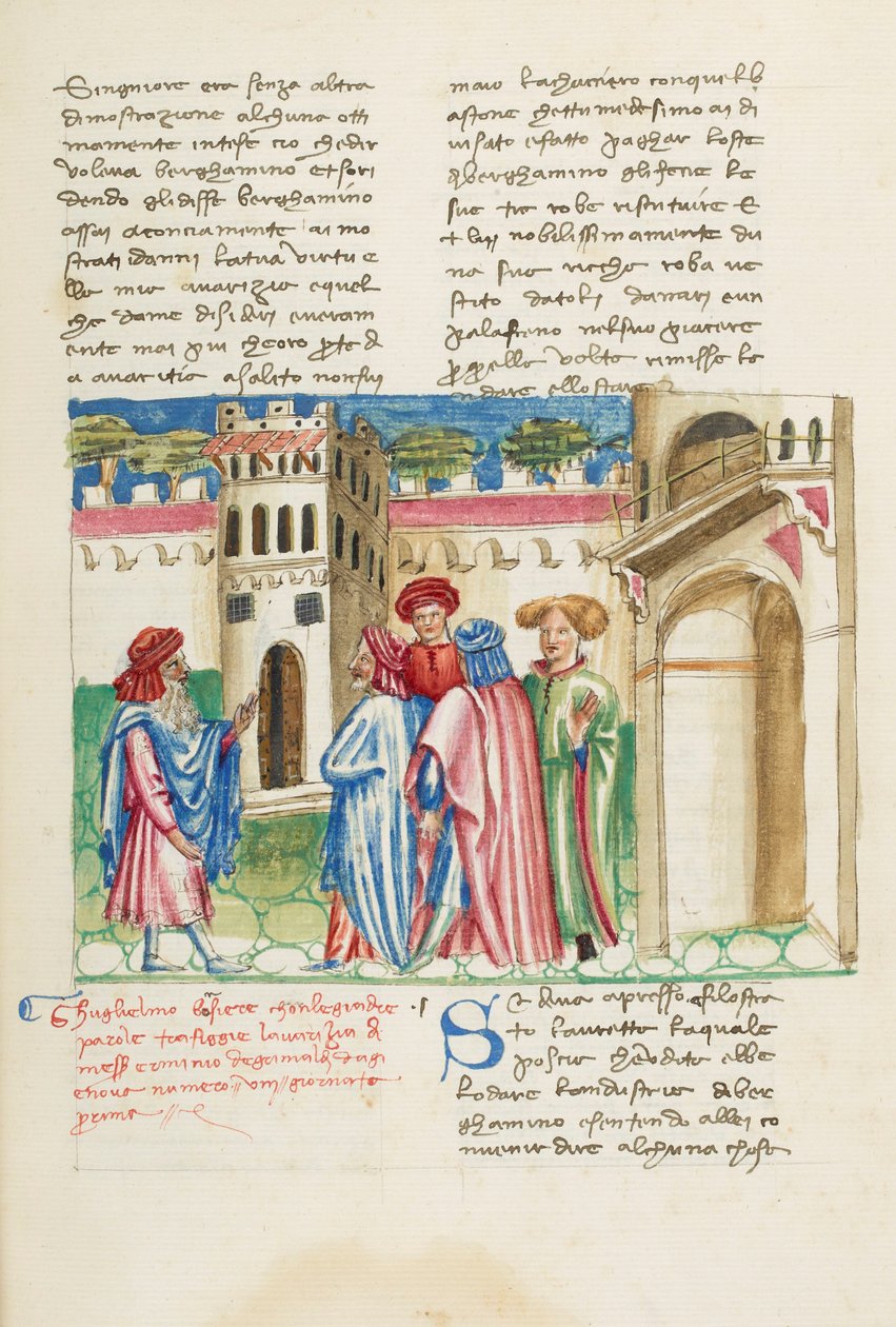 Decameron, Een allegorisch fresco - Guiglielmo Borsiere en Ermino de