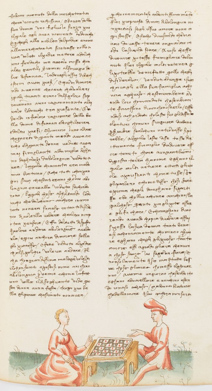 Decameron, Een volley van groen hout: Anichino en Beatrice Galluzzi , Zevende dag, kort verhaal 7. door Giovanni Boccaccio