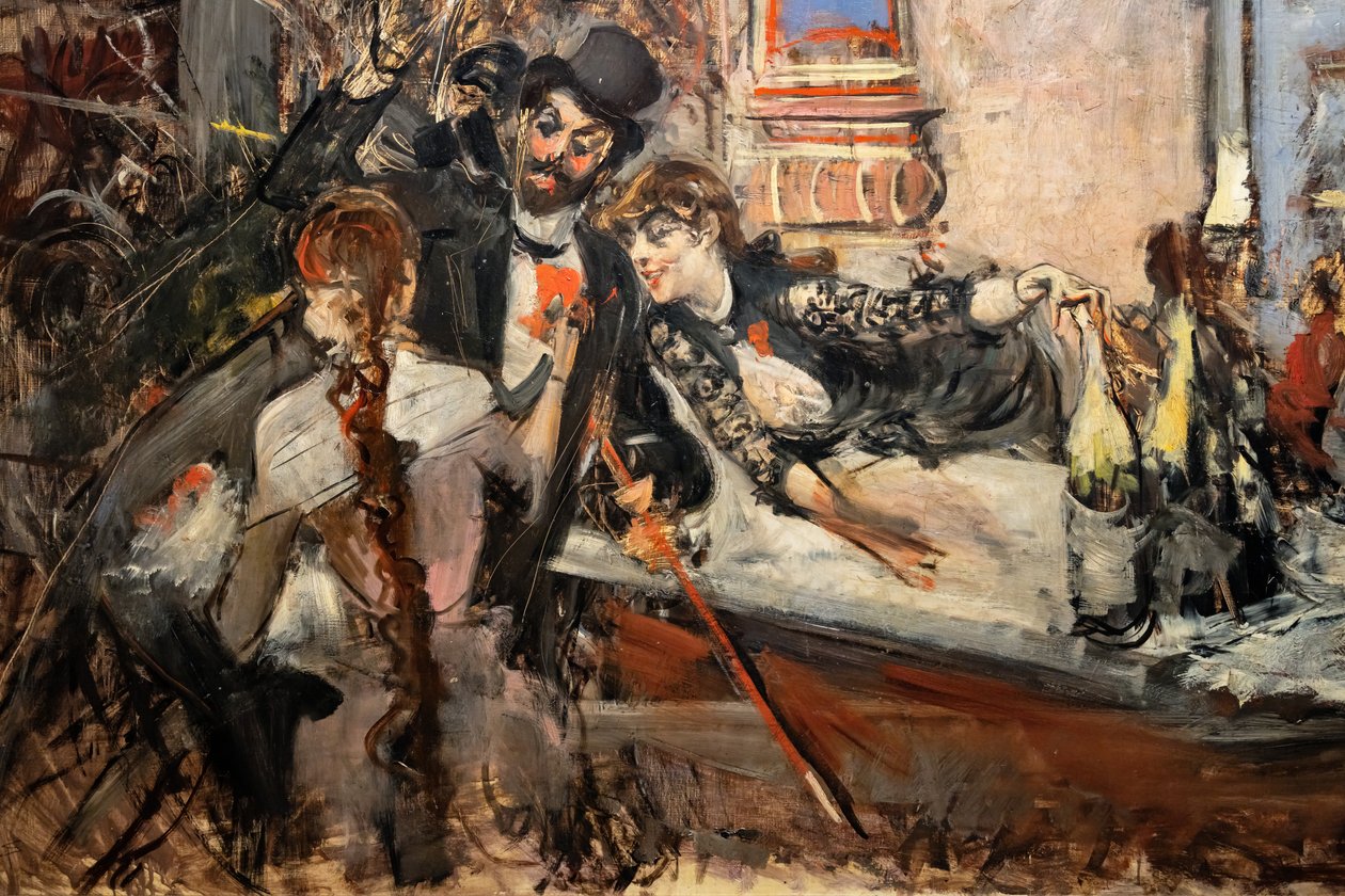 Bij de Folies Bergère door Giovanni Boldini