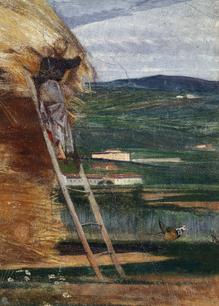 Hooiberg, een boer op een ladder door Giovanni Boldini