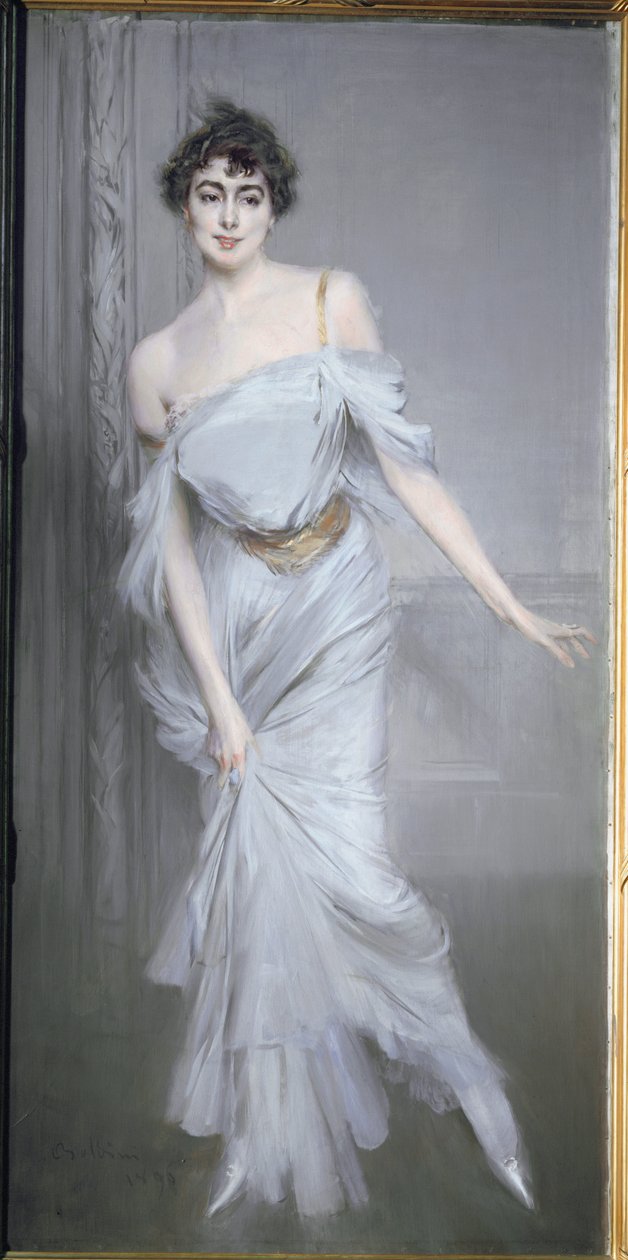 Madame Charles Max (schilderij op doek) door Giovanni Boldini