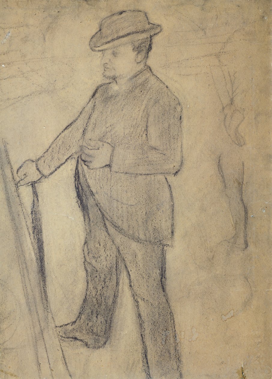 Portret van Boldini, door Edgar Degas (1834-1917), tekening door Giovanni Boldini