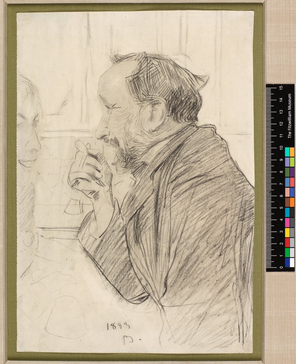 Portret van Edgar Degas aan een cafétafel door Giovanni Boldini