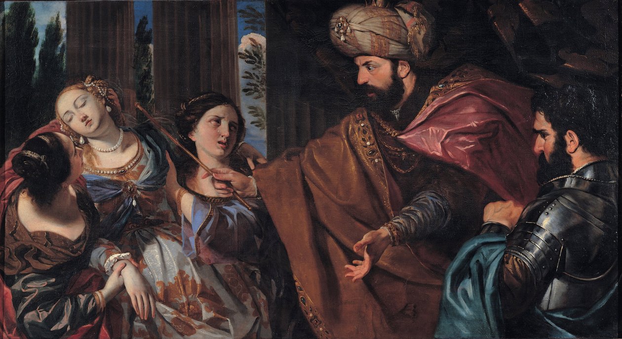 Esther voor Ahasveros, tussen 1660 en 1670 door Giovanni Bonatti