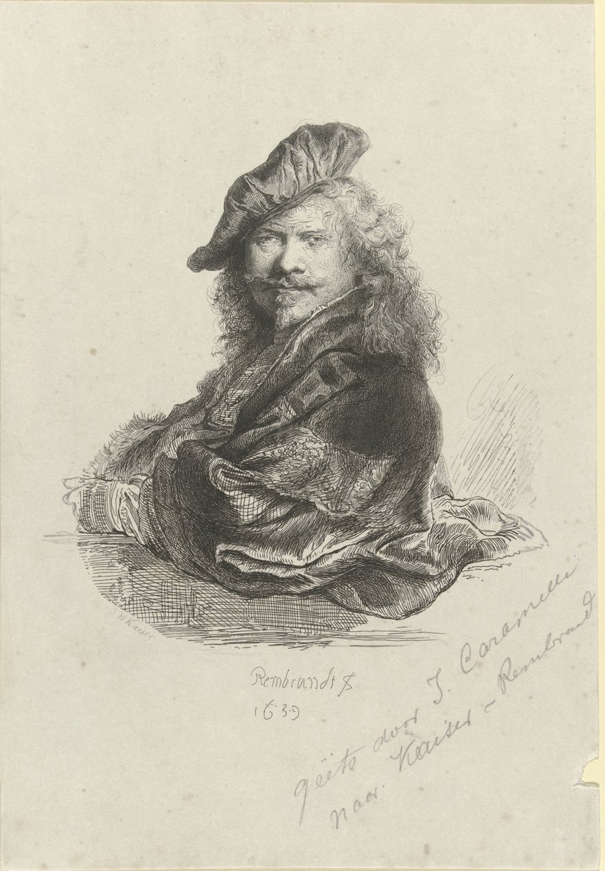 Portret van Rembrandt Harmensz. van Rijn door Giovanni Caramelli