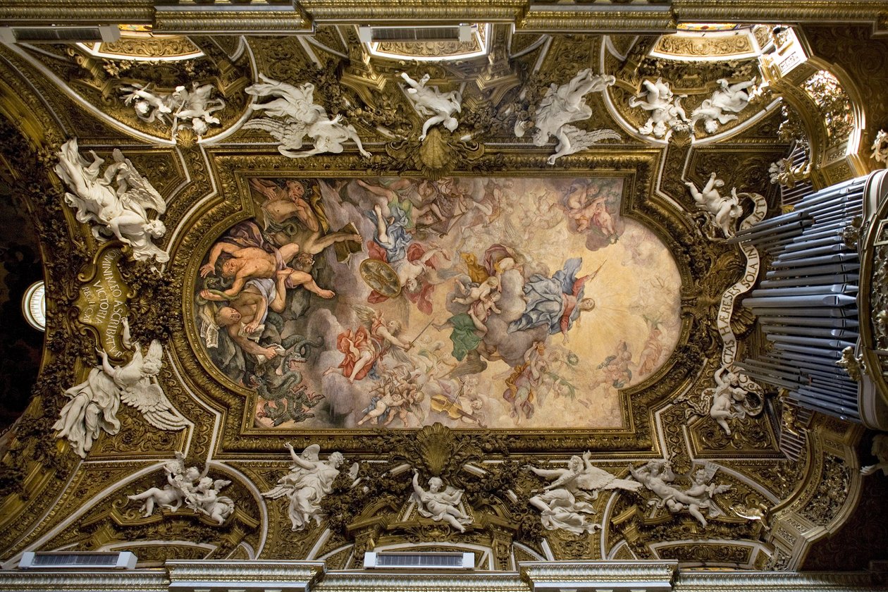 Gewelf van de kerk van Santa Maria della Vittoria in Rome door Giovanni Domenico Cerrini