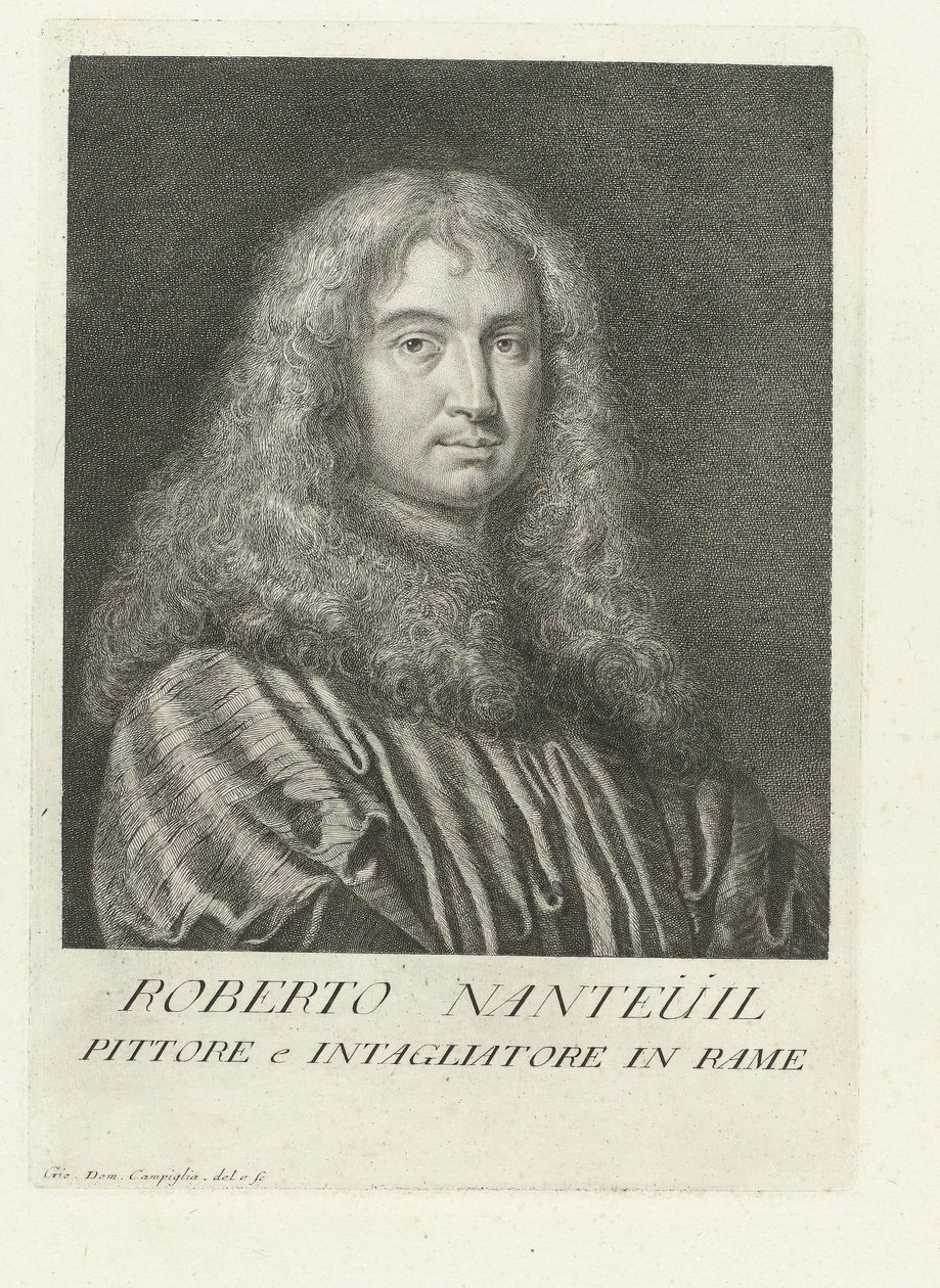 Portret van de kunstenaar Robert Nanteuil (Portretten van kunstenaars) door Giovanni Domenico Campiglia