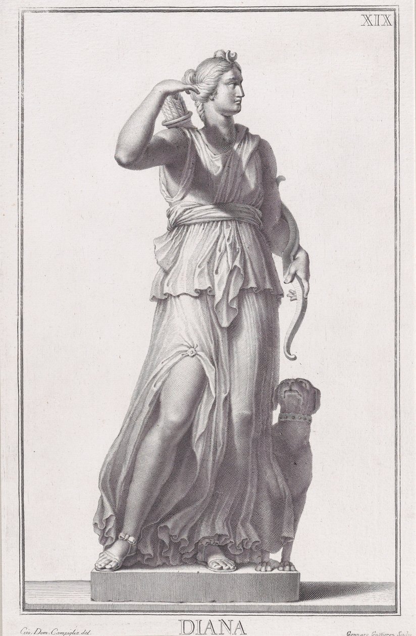 Standbeeld van Diana door Giovanni Domenico Campiglia