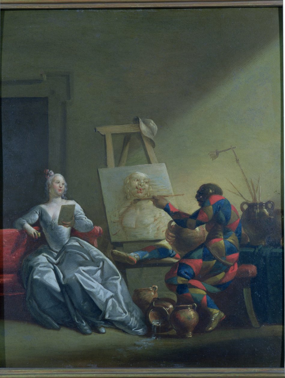 De Harlekijnschilder, ca. 1742 door Giovanni Domenico Ferretti