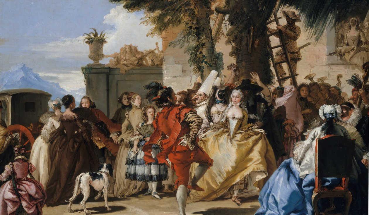 Een Dans op het Platteland, ca. 1755 door Giovanni Domenico Tiepolo