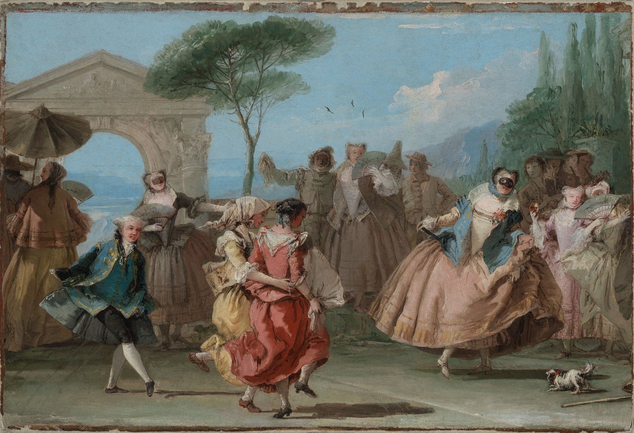 Het menuet door Giovanni Domenico Tiepolo