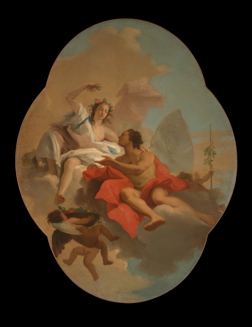 Flora und Zephyr door Giovanni Domenico Tiepolo