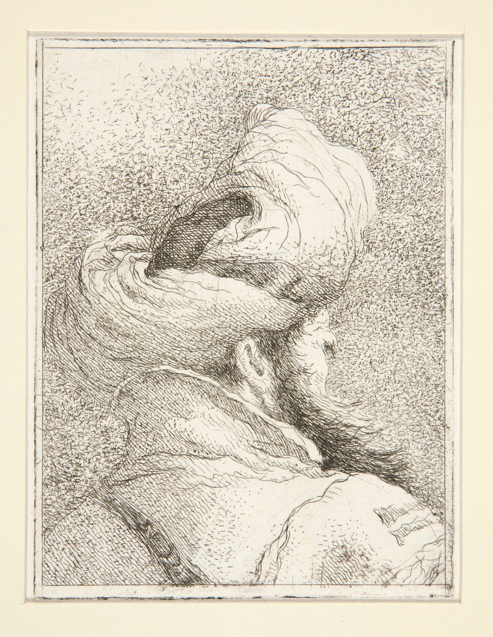Hoofd van een Turk, uit de serie Raccolta di Teste, Libro Secondo (Collectie van Hoofden, Boek Twee) door Giovanni Domenico Tiepolo